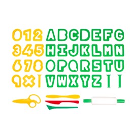 Jovi P7AN Modelling Accessories Cutting Tools Alphabet + Numbers 1 Roll and 1 Scissors Modelling Tools Set Colorful