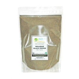 Indus Organics Malabar Black Pepper Powder (Dust, Fine Ground), Refill Bag, 1 Lb, Premium Grade, High Purity, Freshly Packed