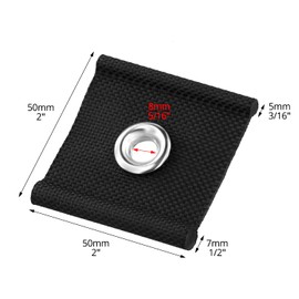 QWORK® Pack of 10 Piping Eyelets for Piping Rail 5/6 mm - 7/8 mm, Camping Piping Strips Accessories - 50 x 50 mm