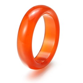 FUTIMELY Carnelian Crystal Healing Ring Natural Carnelian Gemstone Band Ring Red Agate Smooth Round Donut Jewelry for Women Girls (9)