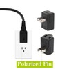 Right Angle Adapter,2-Prong 90 Degree Upward Angled AC Adapter, Polarized
