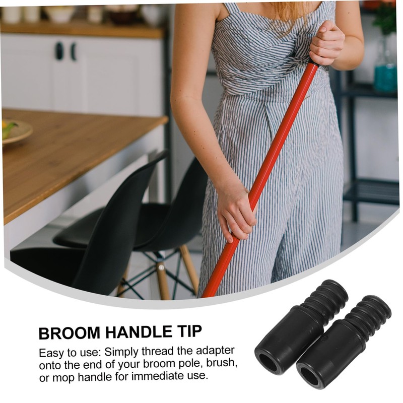 Healeved Household Sweeper Extension Pole Attachments Broom Handle Threaded End
