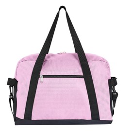 Flintronic Small Gym Bag, 14 inch Carry On Mini Duffel Bag with 2 Drawstring Bags, Lightweight Overnight Bag Portable Travel Bag for Sports, Gym (Pink)