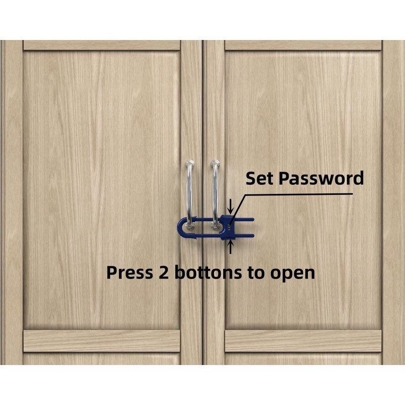 4 PACK Child Proof Sliding Cabinet Door Code Locks Baby