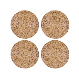 Creative Tops Woven Placemats Set of 4, Natural Water Hyacinth Weave Table Mats