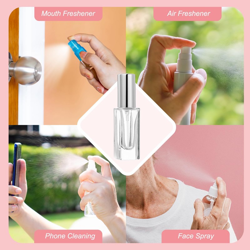 uxcell 5ml Glass Mini Perfume Bottles, 20Pcs Fine Mist Bottle