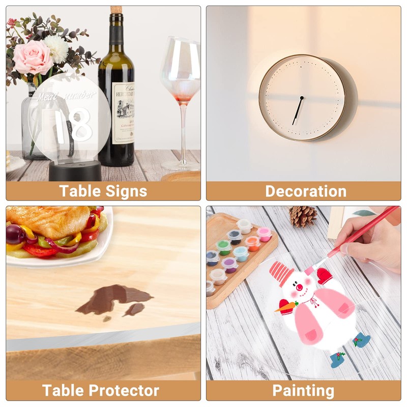 Enoin Round Clear Acrylic Sheets - 6" Acrylic Circles Plexiglass