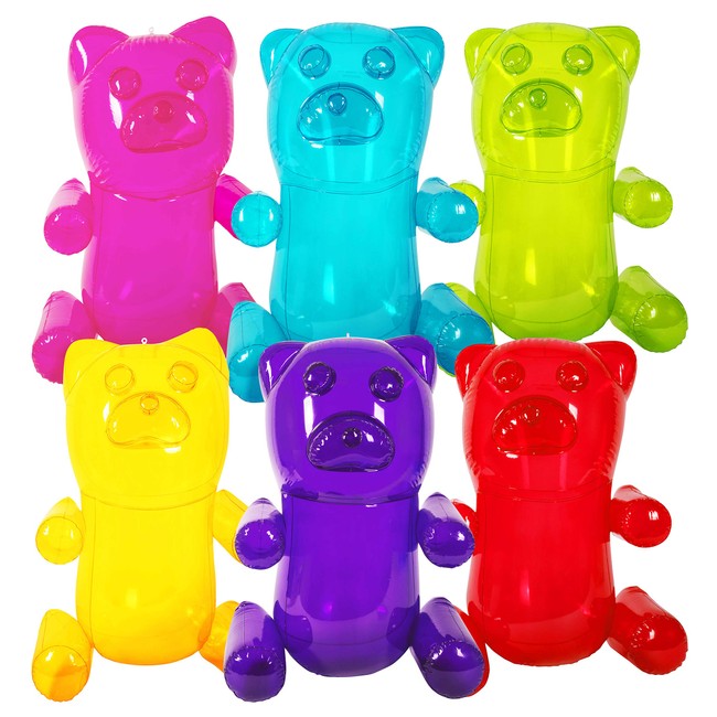 Kangaroo's HUGE 24" Inflatable Gummy Bears (6-Pack); Girls Party Favors; Party Decor! Fun Colors