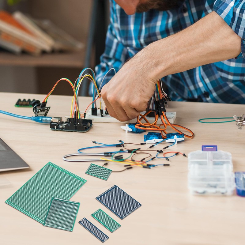 MECCANIXITY 2Pcs Breadboard Solderable 100mm x 100mm Green Circuit PCB