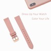 WOCCI 14mm Elegant Leather Watch Strap for Ladies with Rose