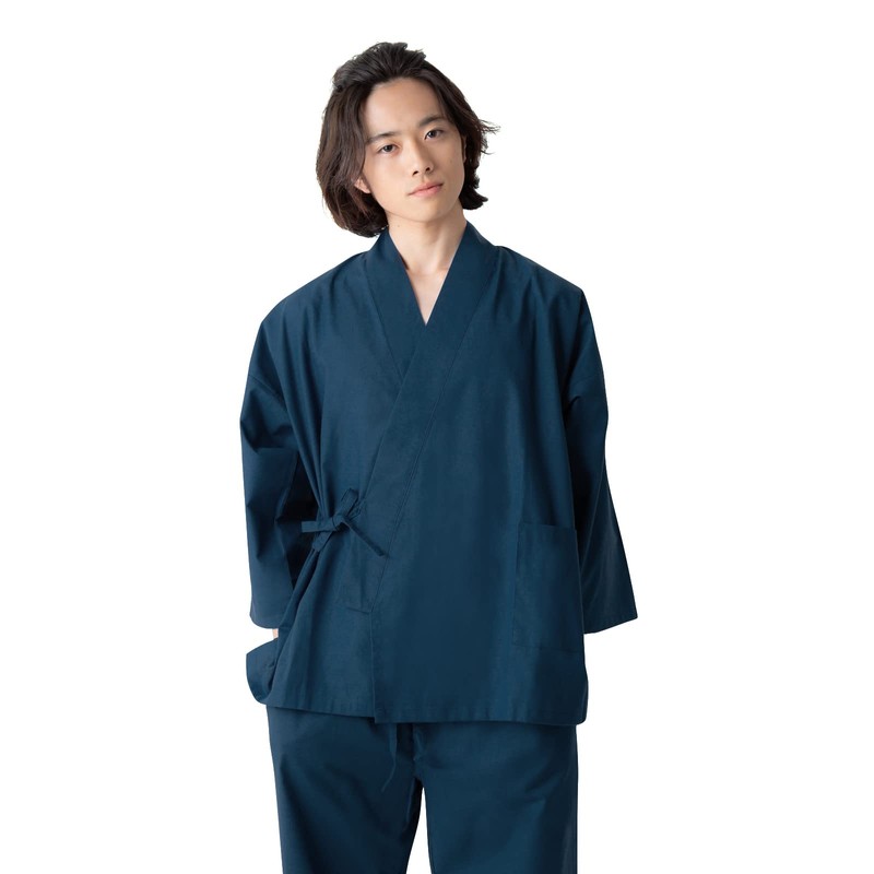 Kyoto Kimonomachi Men's Samue, Work Clothes, Black, Brown, Blue, Red,
