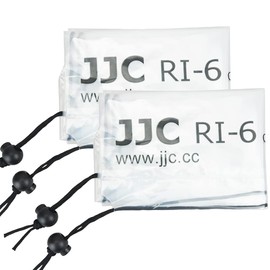 JJC 2 Pieces Camera Rain Cover Protector for Canon Nikon Sony Cameras with Lens & Flash up to 35x17.5cm / 14''x7'' (L*W), Transparent Camera Rain Coat Rain Sleeve