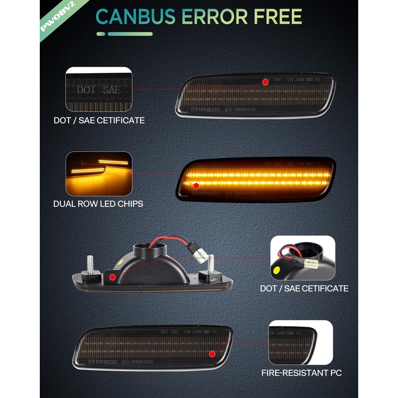 PWOBVZ Amber Led Side Marker Lights for Lexus IS300 LS400