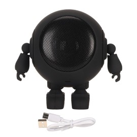 Portable Bluetooth Speaker Robot Shape Bluetooth 5.0 1000mAh Built in Mic Mini Wireless Speaker for Home Outdoor Party Black