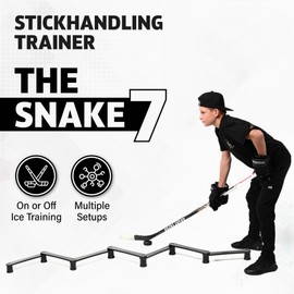 ACE HOCKEY Lightweight Stickhandling Training Aid - Snake 7, Equipment for Puck Control, Street Hockey Training, Reaction Time and Coordination, Durable, Portable and Adjustable