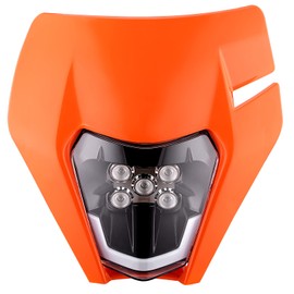 PowerMotor Dirt Bike Headlight,Dirtbike LED Headlights Kit Motorcycle Head Lamp Light Kit Universal for Most Dirt Pit Enduro Bike Motorcycle Headlamp Frontlight for ATV