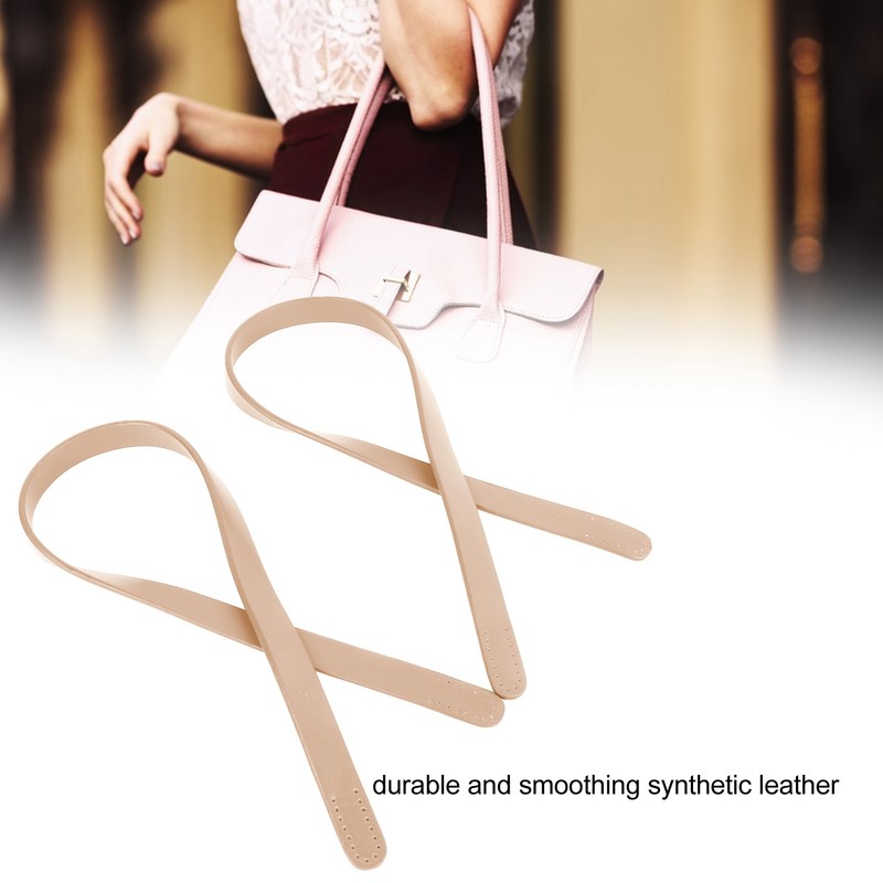 2Pcs Leather Bag Handles 25.6in Long 0.7in Wide Synthetic Leather