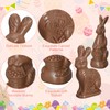 RattanView 2 Pcs Easter Chocolate Bunny Decor Figurines Brown Resin