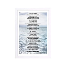 Wynwood Studio Typography Framed Wall Art Prints 'Desiderata Inspirational Quotes and Sayings Home Décor, 13" x 19", Blue, Black