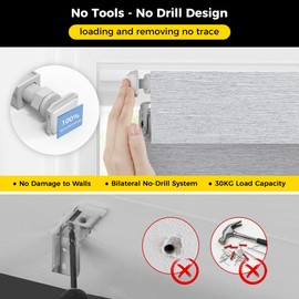 UNISHADES No Drill Roller Shades for Indoor Windows 100% Blackout Cordless Blinds for Home, for Window Size 35” W × 72" H Grey