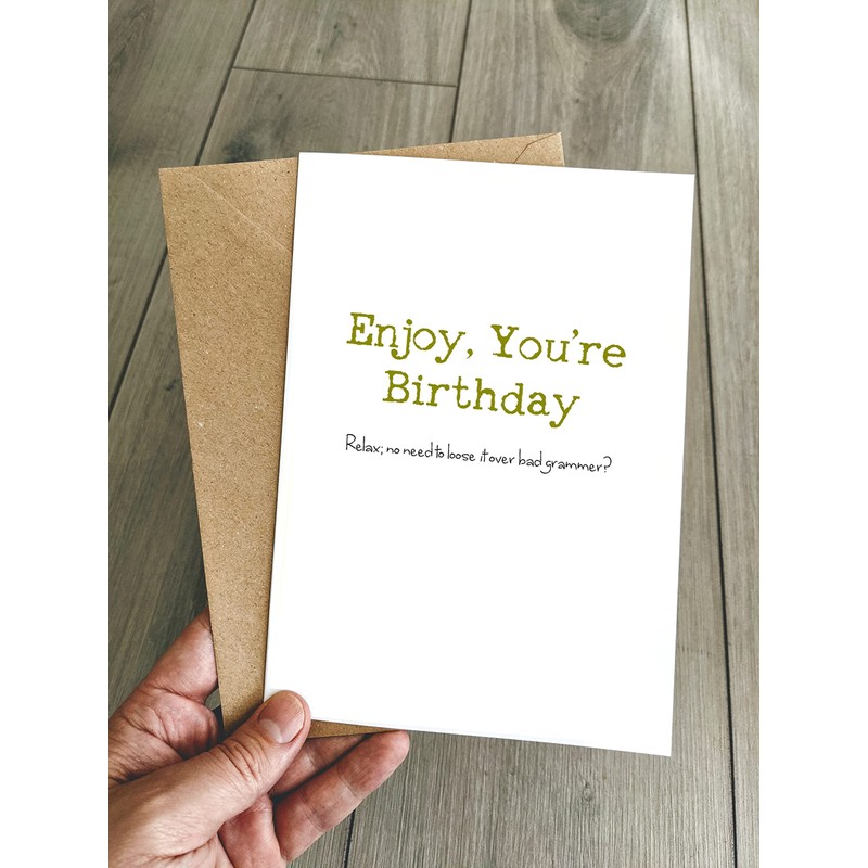Funny Bad Grammar Birthday Card - It's You're Birthday!