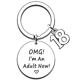 JMIMO 18th Birthday Gifts for Boys Girls 18 year old Birthday Keyring