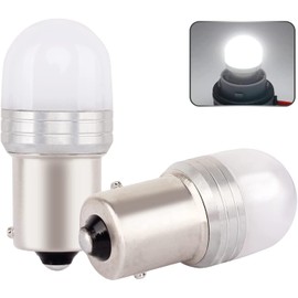 Ba15s 1156 12V 24V P21w LED Bulb 6000K Daylight White, Used for RV Interior, Backup Reverse Lights Landscape Lighting. Camping, RV Lights, Lawn Tractors, Mower, etc. 2Pcs