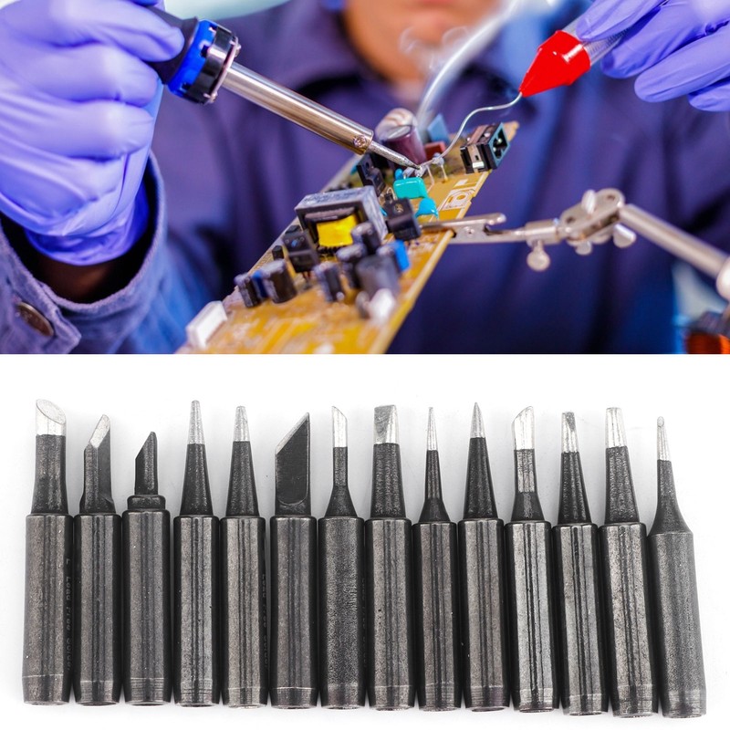 14Pcs Soldering Iron Tips External Heating Copper Welding Head Solder