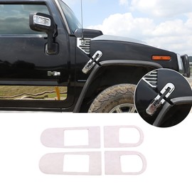 Hood Latches Lock Catch Kit for Hummer H2 2003-2009 Silver Stainless Steel Hood Lock Decorative Frame Cover,1 Pair