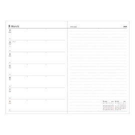 2026 26WDR-CH02-GD Planner, Starting from December 2025, Weekly Left B6 Size Magnet, 26, Glitter Gold, Marks
