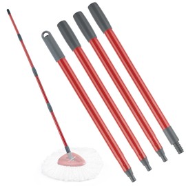 MXZONE Spin Mop Handle Replacement Compatible with O-Ceda Spin Mop and Bucket, 4-Section 30" to 58" Mop Replace Handle, Mop Stick for Floor Cleaning (Mop Head & Base not Include)