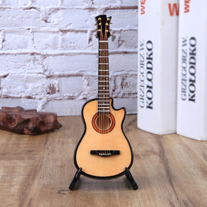 Miniature Acoustic Classical Guitar Model Mini Wooden Guitar Desktop Decoration