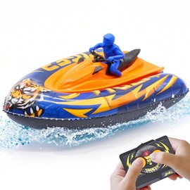 LAFALA Remote Control Boat for Kids with Inflatable Bumper Rechargeable Battery USB Charge rc Boat for Pool Kids 8-12 Years Birthday Gift Summer Water Toy Blue