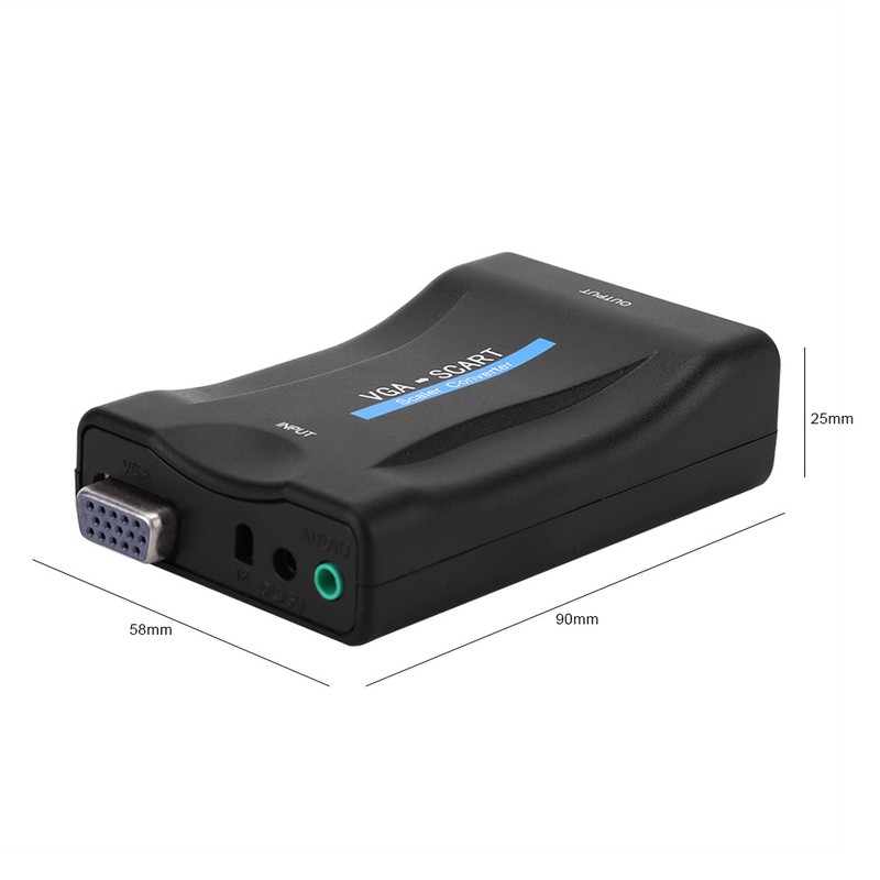 VGA to SCART Video Audio Converter Adapter USB With Remote