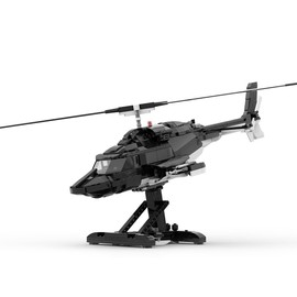 GoAssemb MOC-149250 Airwolf Helicopter Building Block, MOC Helicopter Construction Kits Toys for Adults, DIY Creative DIY Plane Assembly Toy, Present and Home Decoration, 1039 Pieces+