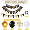 Balloons Birthday Decoration Set, Black Gold Birthday Decoration Happy Birthday