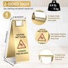 LEIFIDE 4 Pcs Stainless Steel Wet Floor Caution Sign Bulk