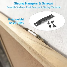 YHYZ Black Sawtooth Picture Hangers Set (Small, 30 Sets), Sawtooth Photo Frames Hooks (30pcs)+ 60pcs Screws, for Painting Photos Artwork Clock Home Decoration