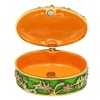 Hand Painted Flower Trinket Box Classic Realistic Detail Hinged Jewelry