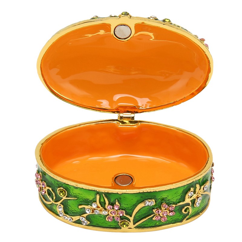 Hand Painted Flower Trinket Box Classic Realistic Detail Hinged Jewelry