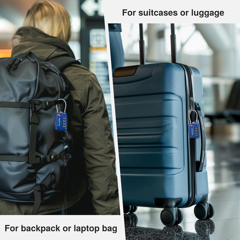 Puroma 2 Pack TSA Approved Luggage Locks, 4 Digit Combination