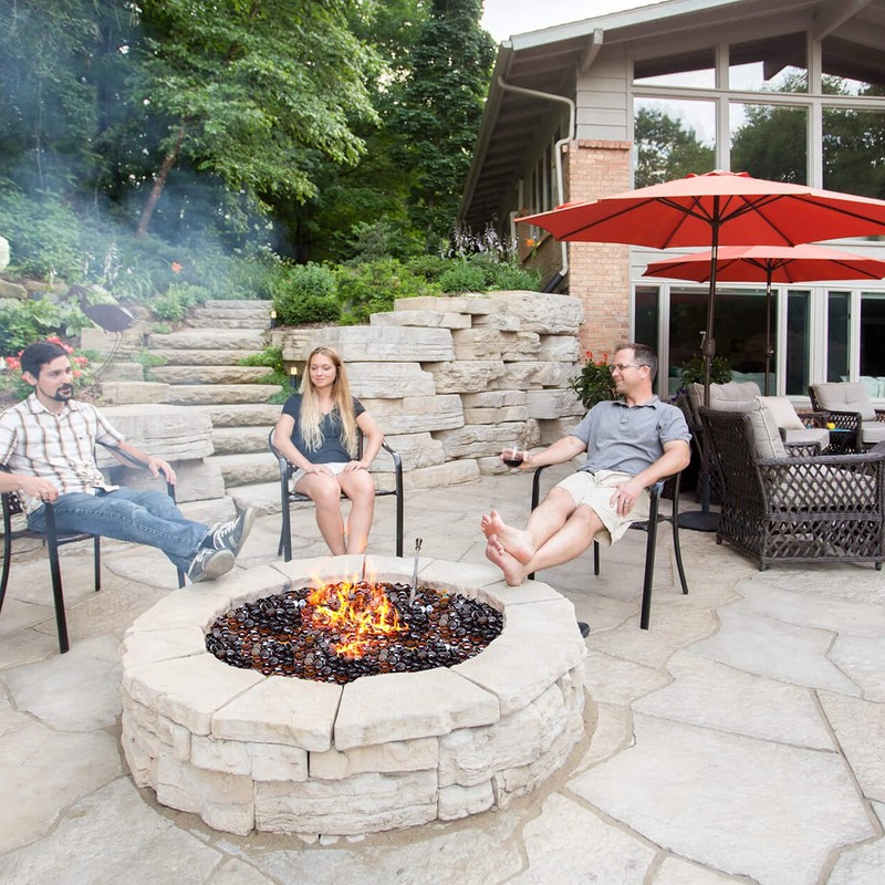 Skyflame 10-Pound Fire Glass Beads for Fire Pit Fireplace, 1/2-Inch