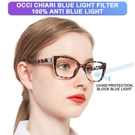 OCCI CHIARI Blue Light Blocking Reading Glasses Women 1.0 Sturdy Readers Large Lady (1.0 1.25 1.5 1.75 2.0 2.25 2.5 2.75 3.0 3.5 4.0 5.0 6.0)