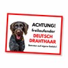 German Wirehaired Freilaufender Dog Sign with Saying Door Sign Dog