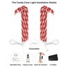 COOLWUFAN 28" Christmas Candy Cane Pathway Markers, Set of 12