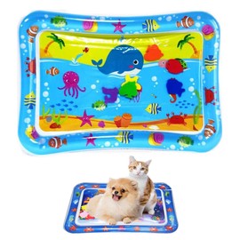 CHENRI Sensor Water Playmat, Sensory Water Play Mat for Cats, Water Mat Sensory Toy, Summer Water Play Mat, Interactive Cat Toy, Water Mat for Cats, Dogs (D)