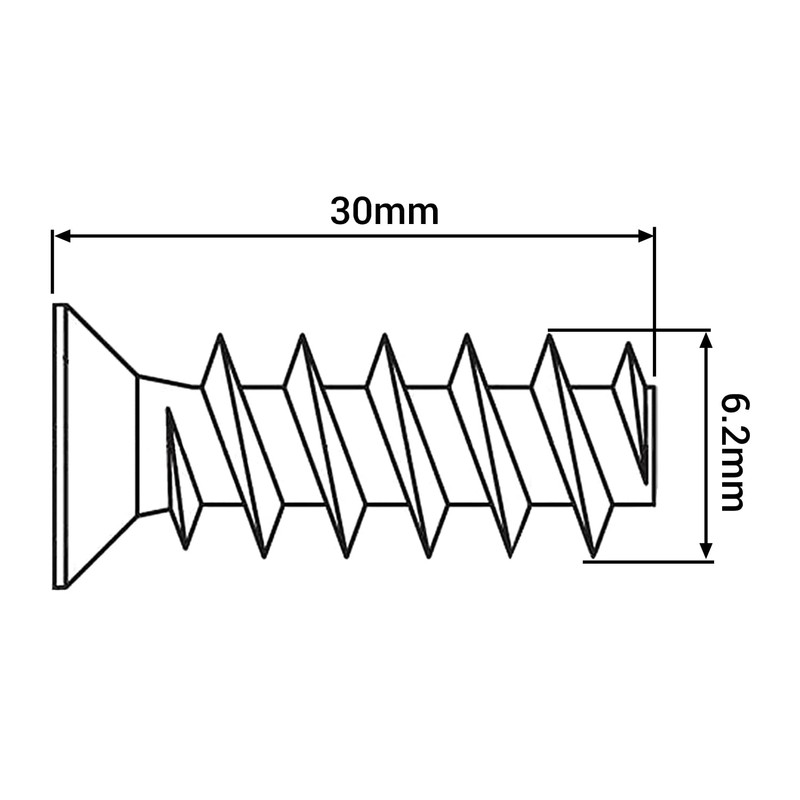 SKIR'CO (10 pcs) Zinc Plated Euro Screws 6.2 x 30