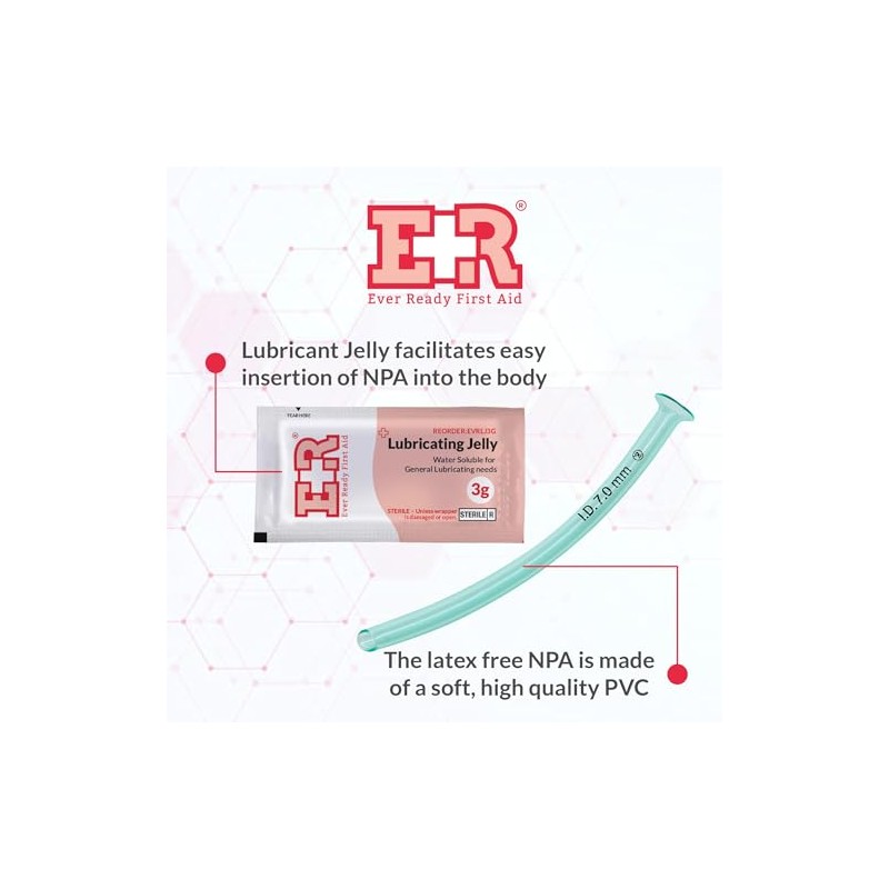 Ever Ready First Aid Nasopharyngeal Airway (NPA) with Packet of