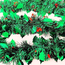 YLAB - 3 Strands of Holly Berry Tinsel - 2 Meters each Strand