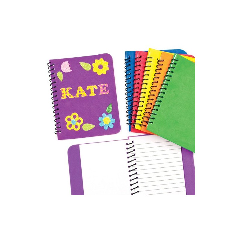 Baker Ross Foam Rubber Notebooks (Pack of 6) Spiral Bound